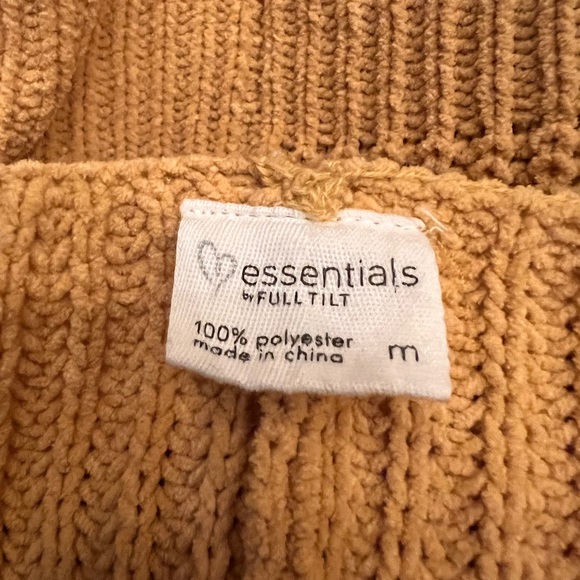 Mustard Yellow Knitted V-Neck Sweater - Picture 3 of 3